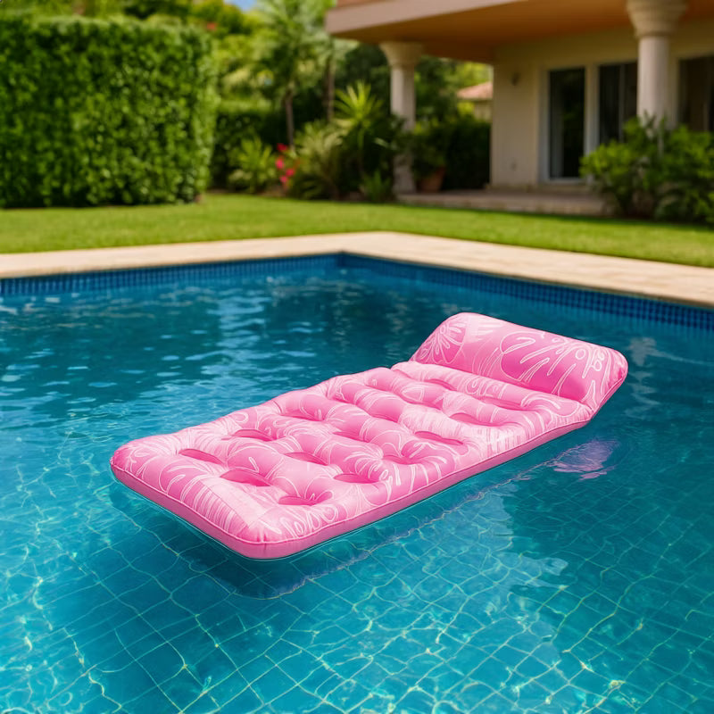 Oppustelig Luftmadras 180x90 cm Lyserød med Pumpe