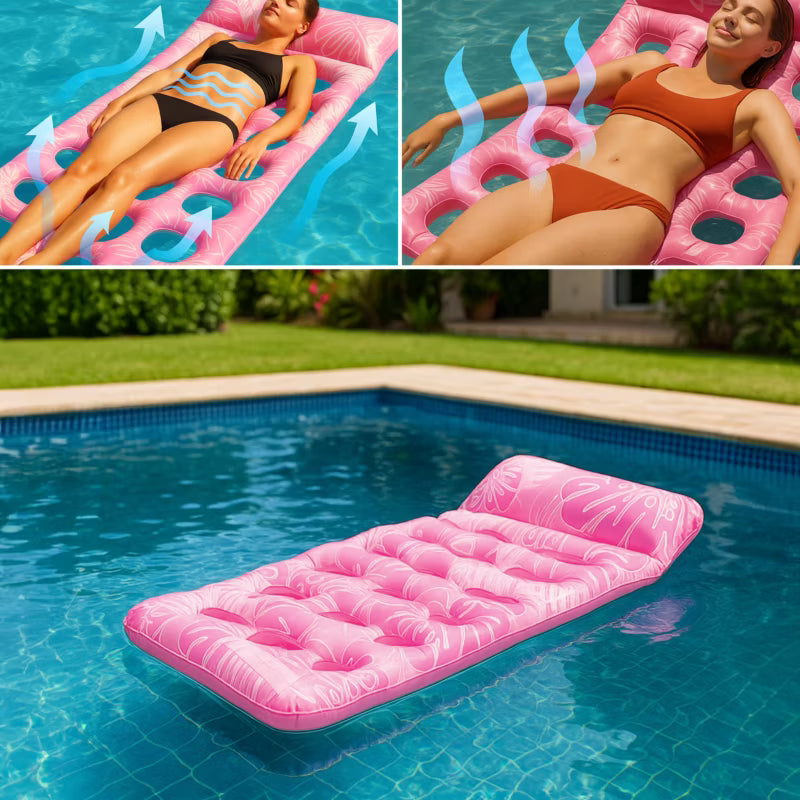 Oppustelig Luftmadras 180x90 cm Lyserød med Pumpe