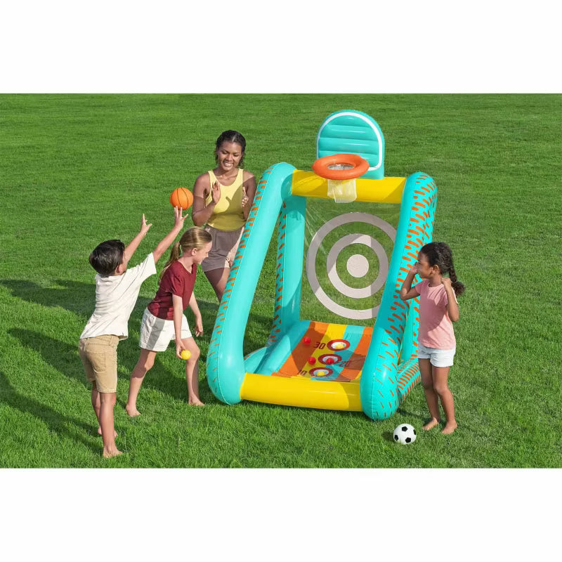 Oppusteligt Havespil 3-i-1 127x109x178 cm Flerfarvet