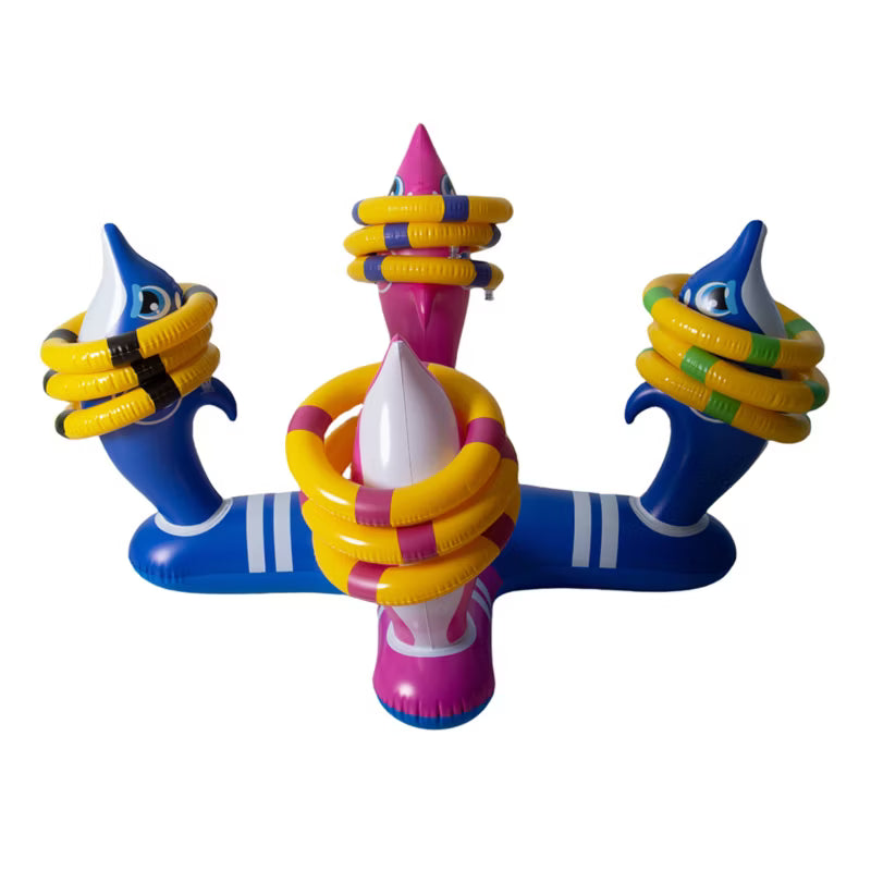 Oppusteligt Ringspil Delfin 95x95x55 cm Flerfarvet