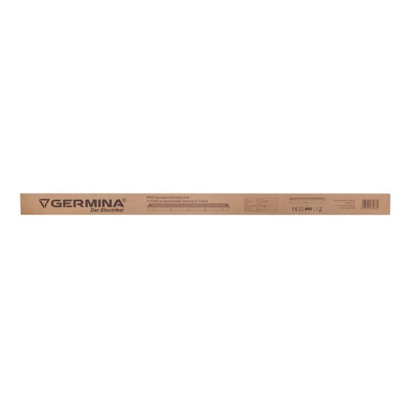 Hermetisk armatur Germina 1x18W til LED-rør, 1 stk.