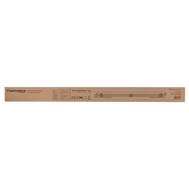 Hermetisk Germina 2x18 LED loftlampe til industri, 1 stk.