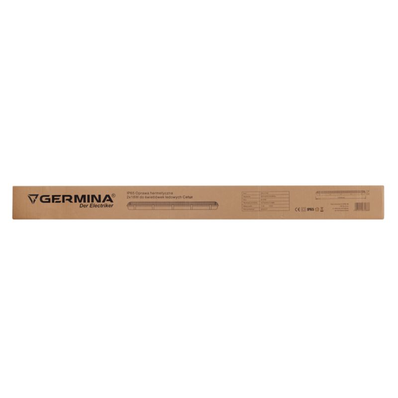 Germina hermetisk armatur 2x18W til LED-rør – industriel loftslampe, 1 stk.