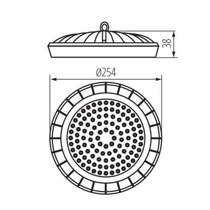 LightLogic LED-armatur high bay LL NEBE 100W-NW 30595 downlight IP65 100W pendelarmatur 1 stk.