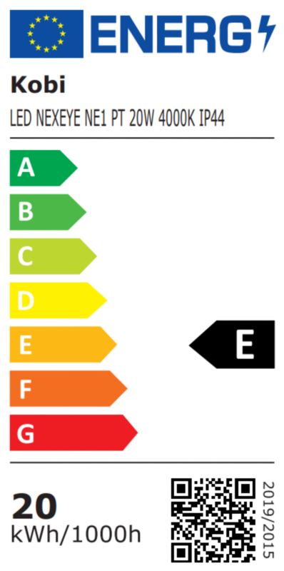 LED-armatur Nexete NE1 20W 4000K IP44, 1 stk.