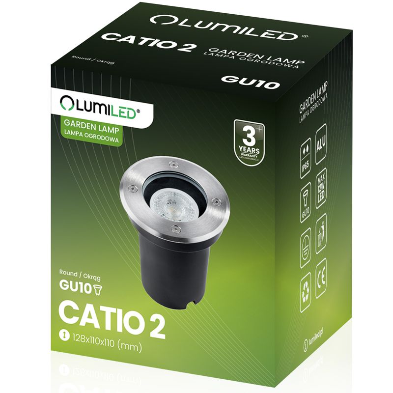 Indbygningsspots Lumiled CATIO2 GU10 IP65 IK09 Rund 1 stk.