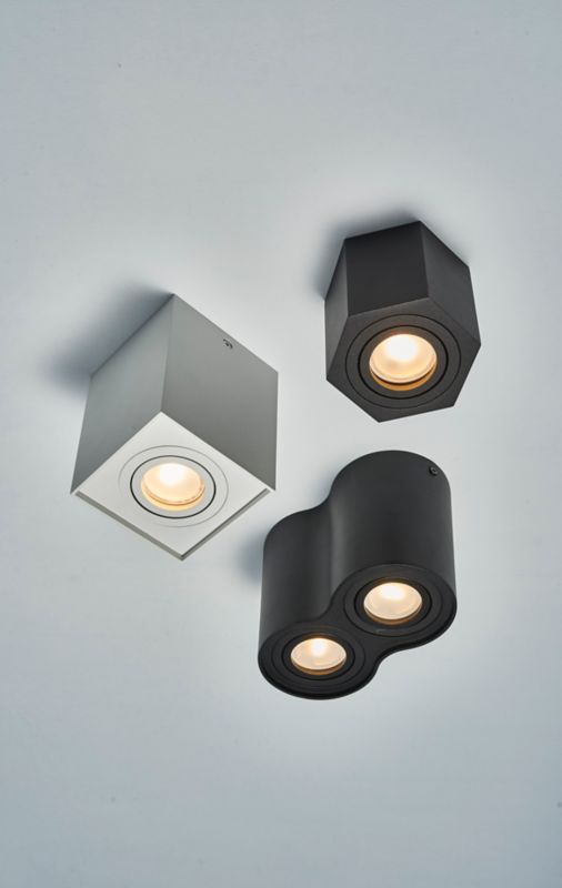 Polux Hadar kvadratisk overflademonteret lampe 1 x 10 W GU10 hvid