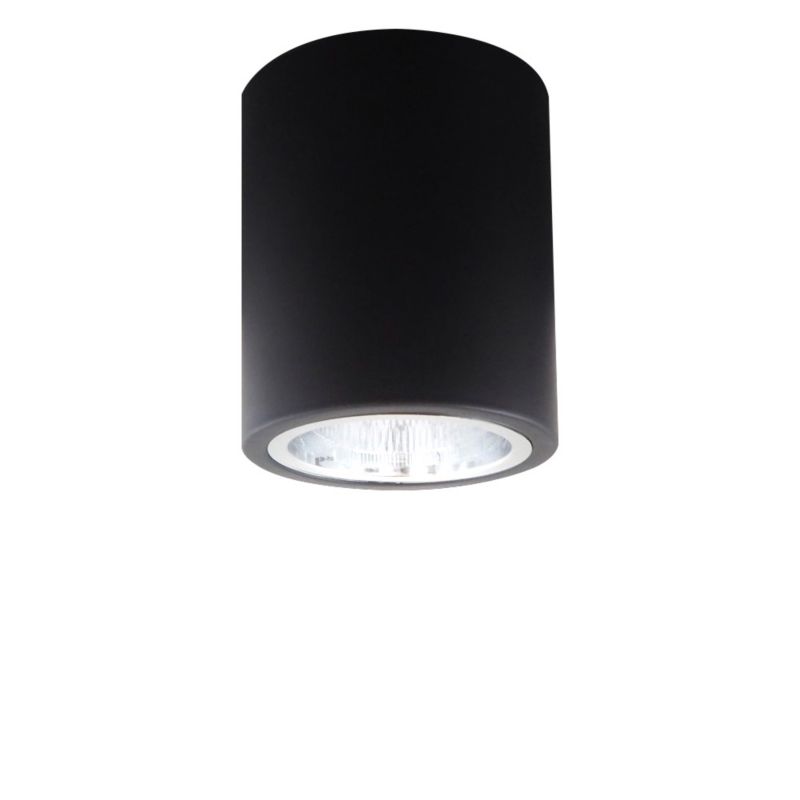 Polux Merkury rund overflademonteret lampe 10 cm sort
