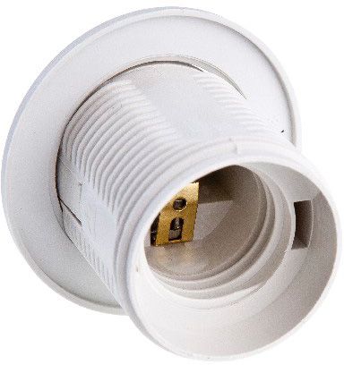 Fatning E27 E19-E27-PW02 med Ring Hvid