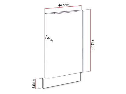 Opvaskemaskinefront Solea ZM 45x71 cm Kasjmirmeleret/Artisan Eg