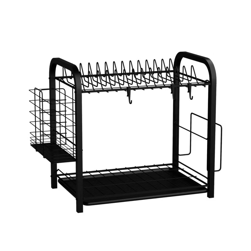 Opvaskestativ 2 Niveauer 41,5x21 cm Sort OK12