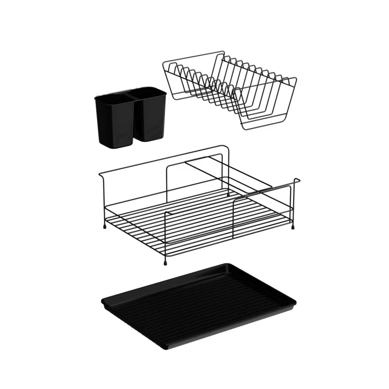 Opvaskestativ 2 Niveauer 42x31x21 cm Sort