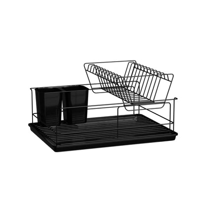 Opvaskestativ 2 Niveauer 42x31x21 cm Sort