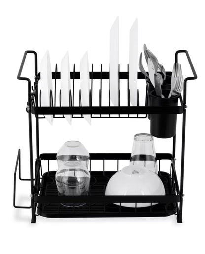 Opvaskestativ 2 Niveauer 44x31 cm Sort MS-602