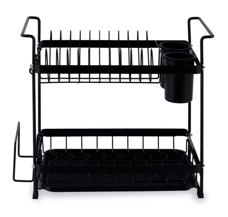 Opvaskestativ 2 Niveauer 44x31 cm Sort MS-602