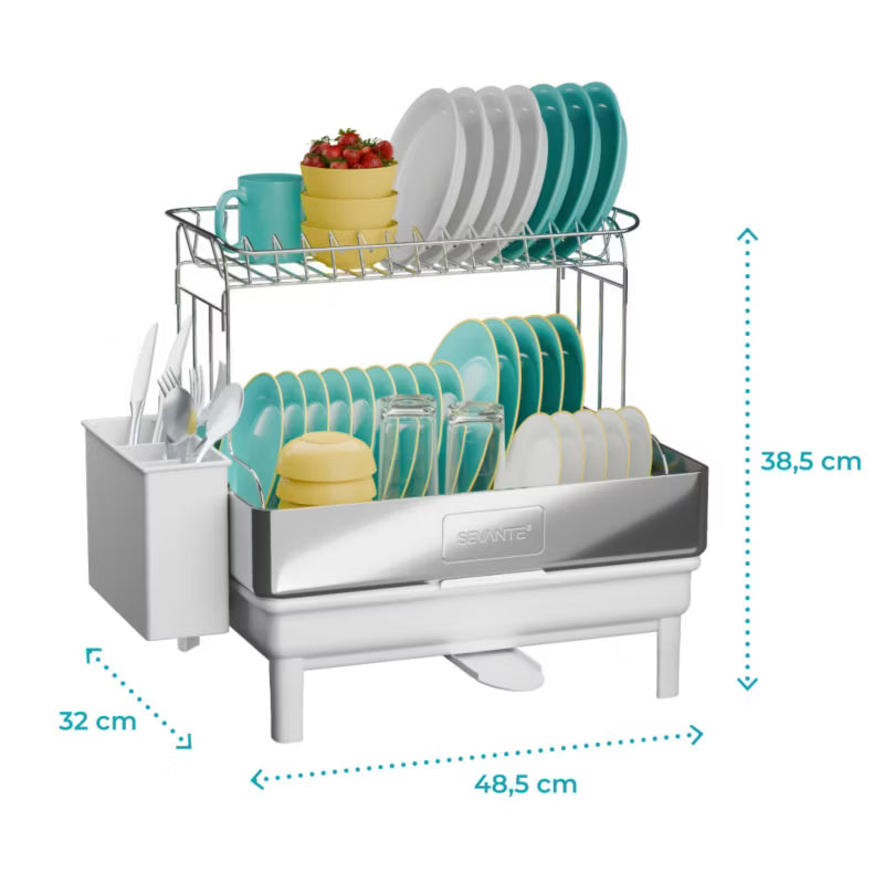 Opvaskestativ 2 Niveauer 48,5x32 cm Hvid OK08