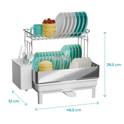 Opvaskestativ 2 Niveauer 48,5x32 cm Hvid OK08