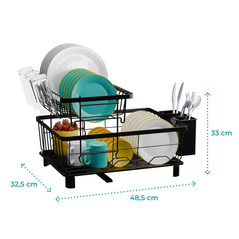 Opvaskestativ 2 Niveauer OK03 Sort