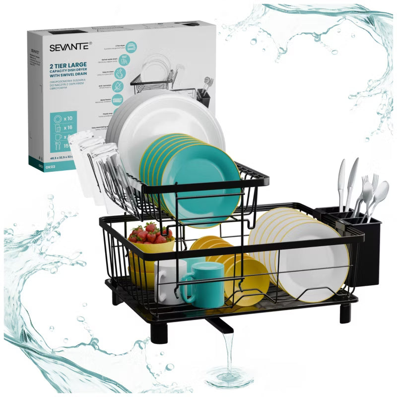 Opvaskestativ 2 Niveauer OK03 Sort