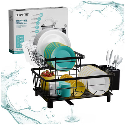 Opvaskestativ 2 Niveauer OK03 Sort