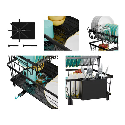 Opvaskestativ 2 Niveauer OK03 Sort