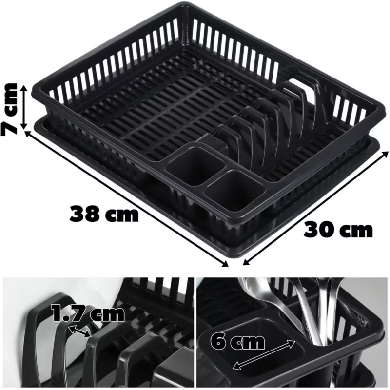 Opvaskestativ 38x30 cm med Drypbakke Plast