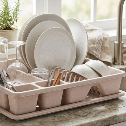 Opvaskestativ 45x38 cm Beige med Dryppebakke