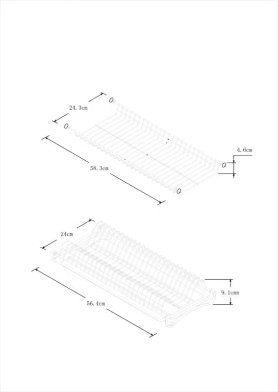 Opvaskestativ til Indbygning Pebre 60 cm Hvid