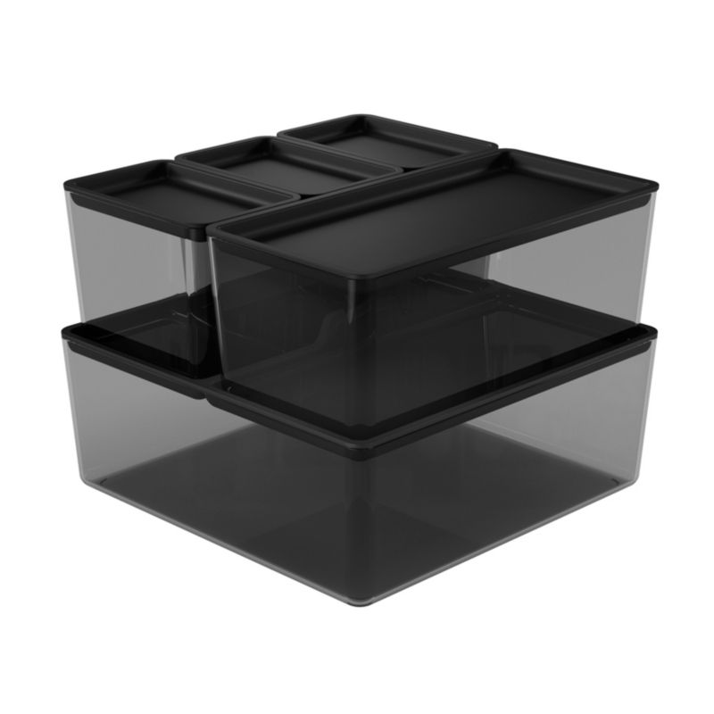 GoodHome Levanna organizer med låg, grå, 5 stk.