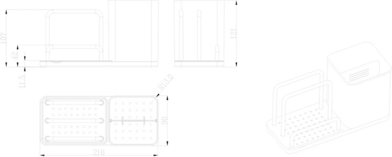 Organizer til vask GoodHome Datil 22 x 9 cm