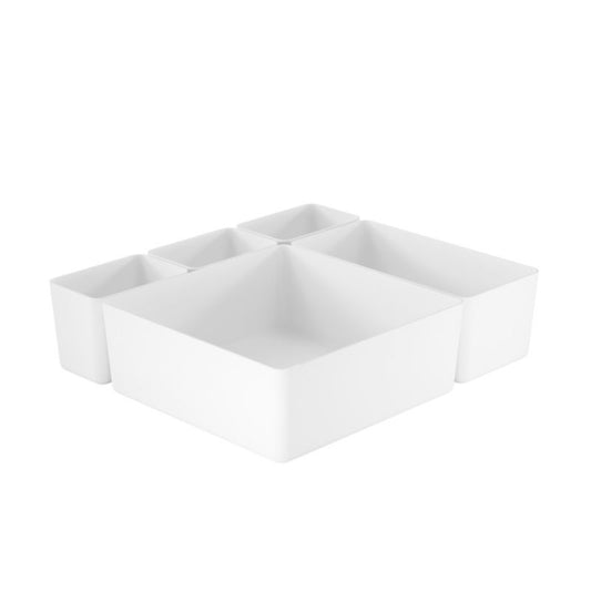 GoodHome Glomma hvide organisere, 5 stk.