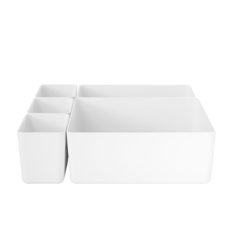 GoodHome Glomma hvide organisere, 5 stk.