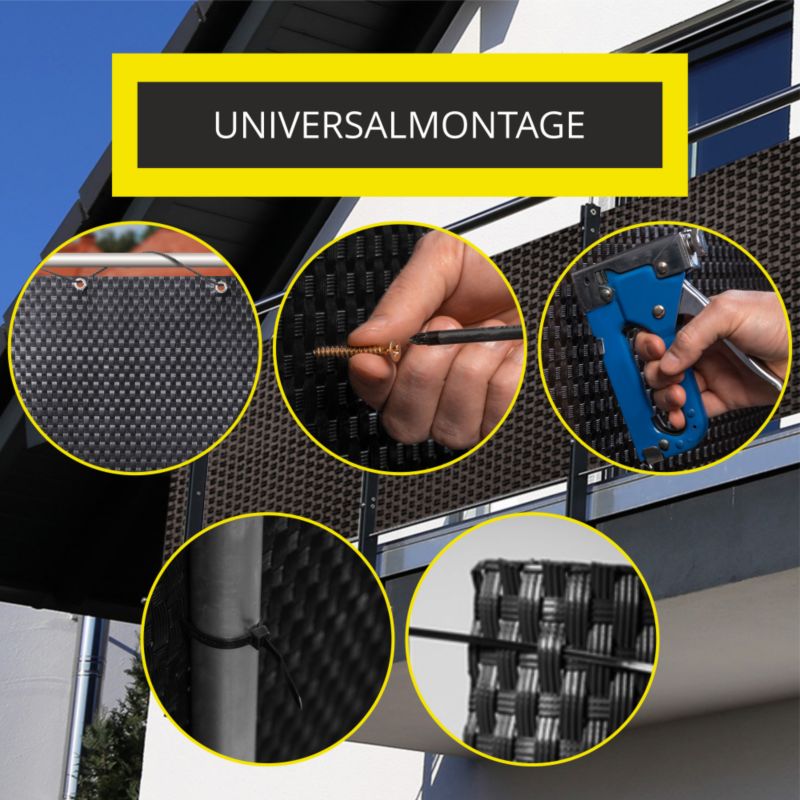 Balkonskærm KADAX teknorattan måtte 0,9x3 m