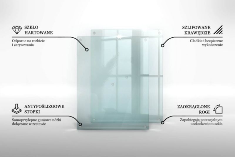 Transparent glas køkkenbeskyttelse Tulup 2x40x52 cm, 2 stk.