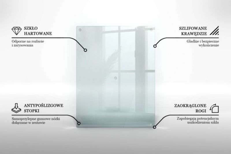 Transparent glas køkkenbeskyttelse Tulup 52 x 40 cm, 1 stk.