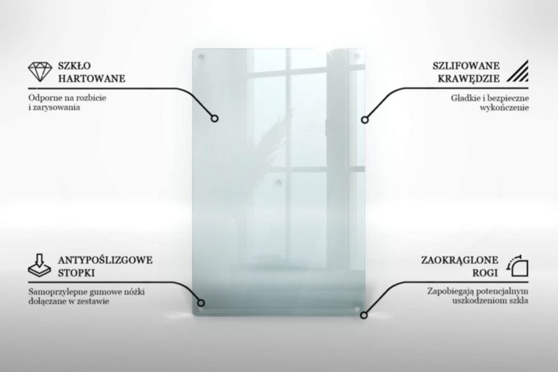 Transparent glas-køkkenbeskyttelse Tulup 80 x 52 cm, 1 stk.