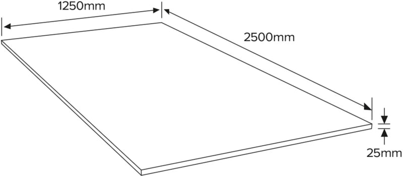 OSB 3 Plade 25 mm 125x250 cm 3,12 m²