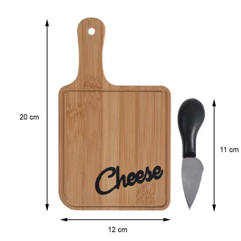 Ostebord 20x12 cm Bambus med Kniv