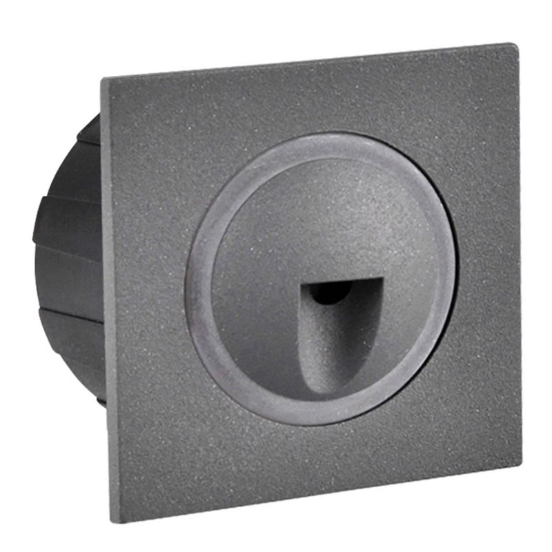 LED-trappebelysning Polux Q3 20 lm 3 W 4000 K IP44 indbygget kvadratisk grafit