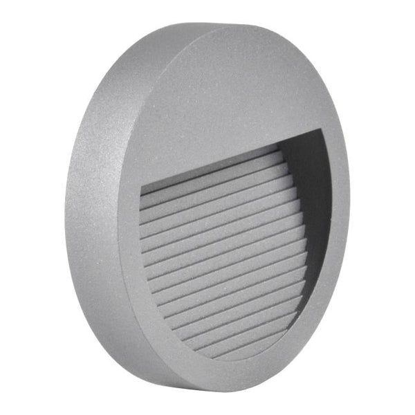 LED Trappe Belysning Polux Q8 60 lm 3 W 4000 K IP44 Vægmonteret Rund Grå