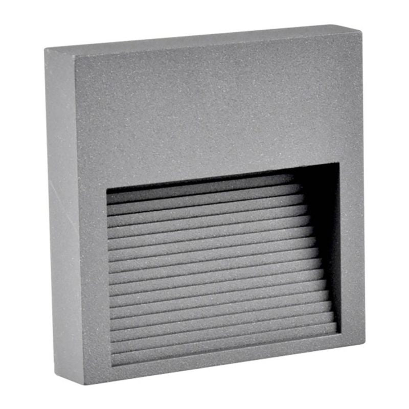 LED-trappelys Polux Q9 60 lm 3 W 4000 K IP44 overflademonteret kvadratisk grå