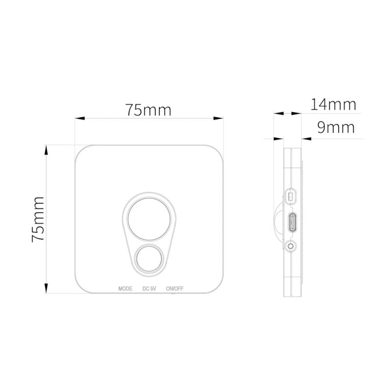 LED Trappe Belysning Stanley Sort 75x75x90 mm