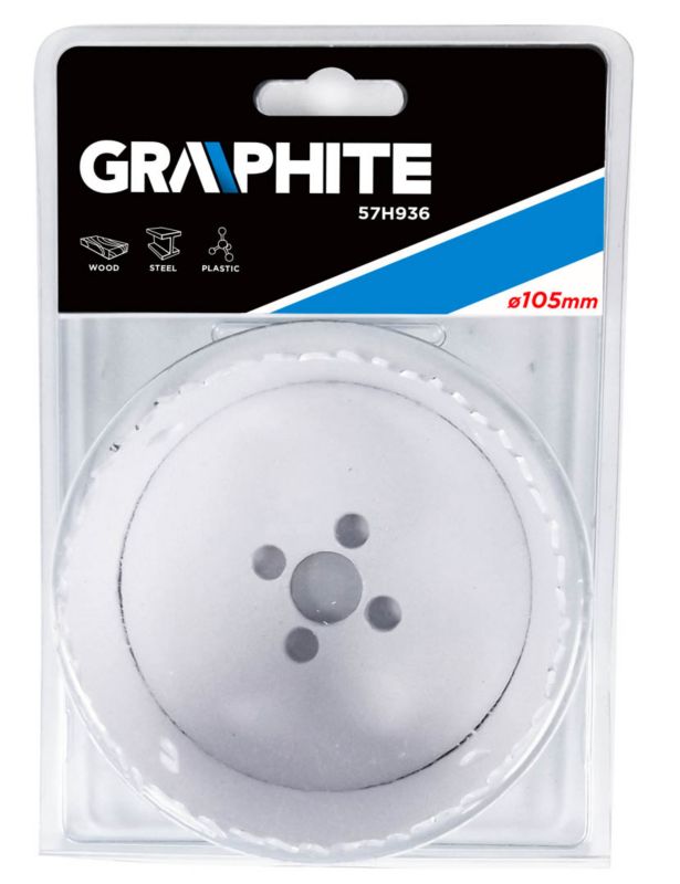 Bimetal hulsave GRAPHITE 105 mm med progressivt tanddesign, 1 stk.