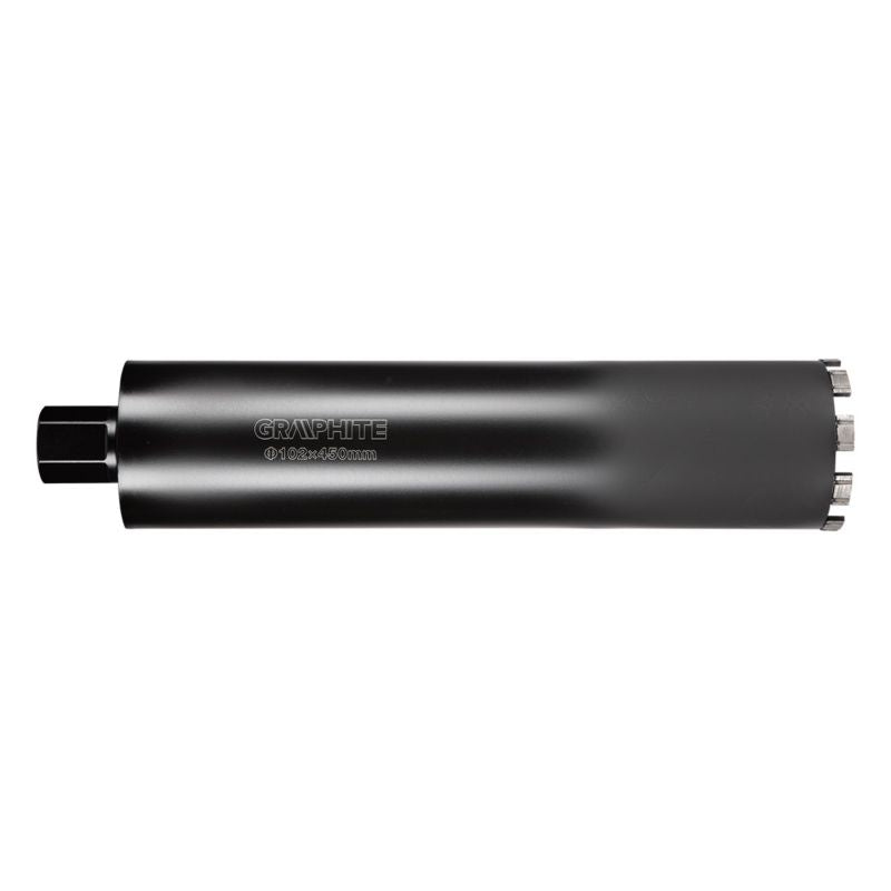 Diamantkernebor til borehammer GRAPHITE 102 x 450 mm x 9T i robust stål, 1 stk.