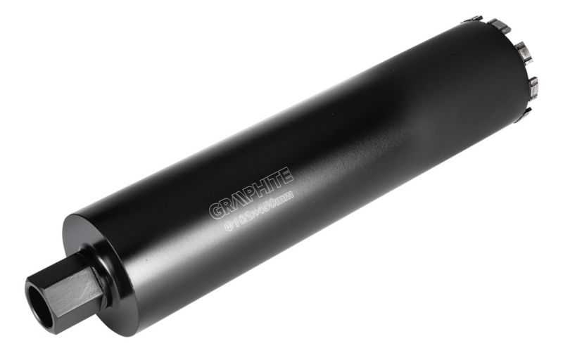 Diamantkernebor til borehammer GRAPHITE 102 x 450 mm x 9T i robust stål, 1 stk.