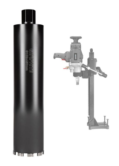 Diamantkernebor til borehammer GRAPHITE 102 x 450 mm x 9T i robust stål, 1 stk.