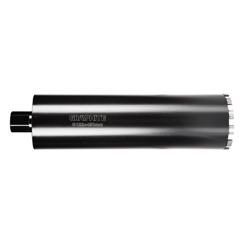 Diamantkernebor til borehammer GRAPHITE 122 x 450 mm x 11T i robust stål, 1 stk.