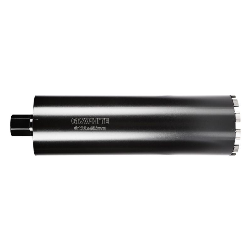 Diamantkernebor til borehammer GRAPHITE 132 x 450 mm x 11T i robust stål, 1 stk.