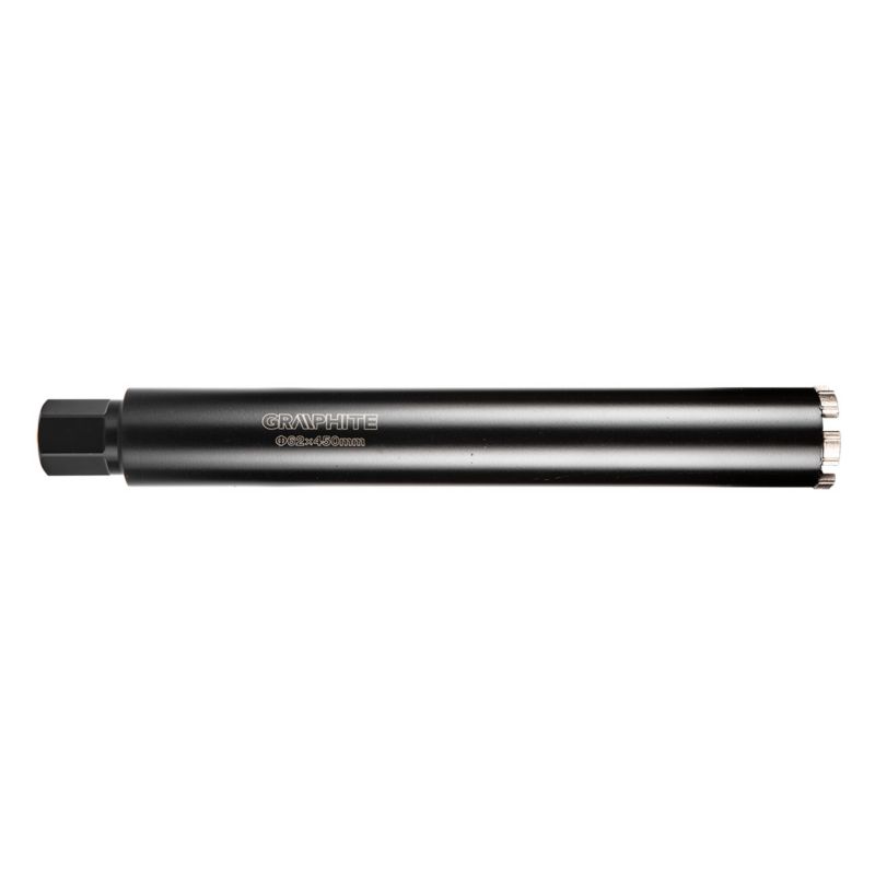 Diamantkernebor til borehammer GRAPHITE 62 x 450 mm x 6T i robust stål, 1 stk.