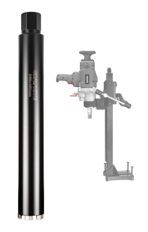 Diamantkernebor til borehammer GRAPHITE 62 x 450 mm x 6T i robust stål, 1 stk.